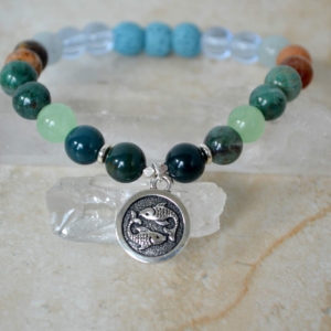 Single Zodiac Sign Pisces Diffuser Bracelet by AromaWell