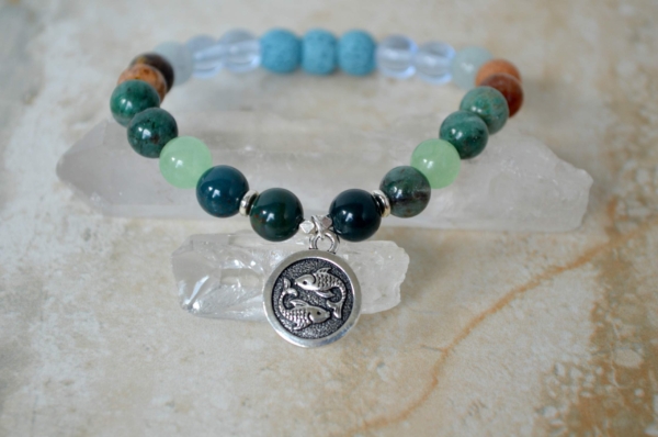 Single Zodiac Sign Pisces Diffuser Bracelet by AromaWell