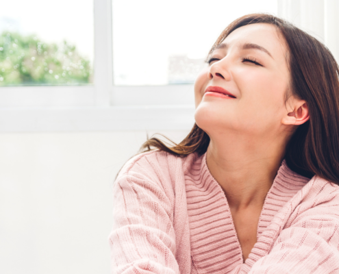 WOman Breathing